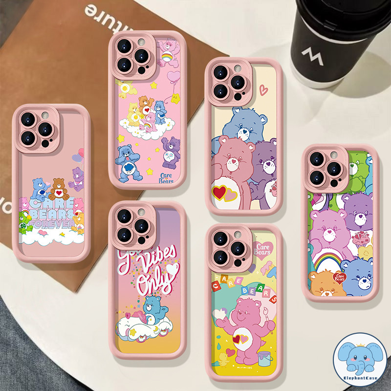 กราฟฟิตีการ์ตูนสายรุ้งดูแลหมีรักหัวใจปก Redmi 9A 12 10 A1 13C 9T 12C 9 9C NFC 10C 10A Note 10 13 11 12 8 9 Pro 10s 11s