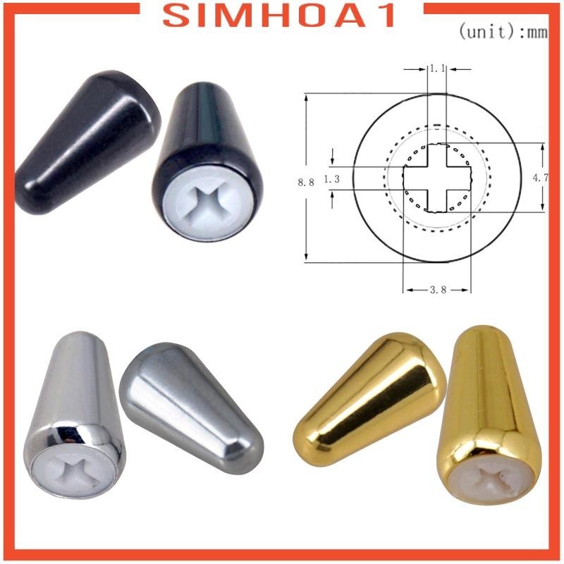 [Simhoa1 ] 2x สลับสวิตช ์ ปลายหมวกเกลียวภายในลูกบิดแบบพกพาสําหรับอุปกรณ ์ เสริมชิ ้ นส ่ วนกีตาร ์ ไฟฟ ้ ารถกระบะเลือกเปลี ่ ยน