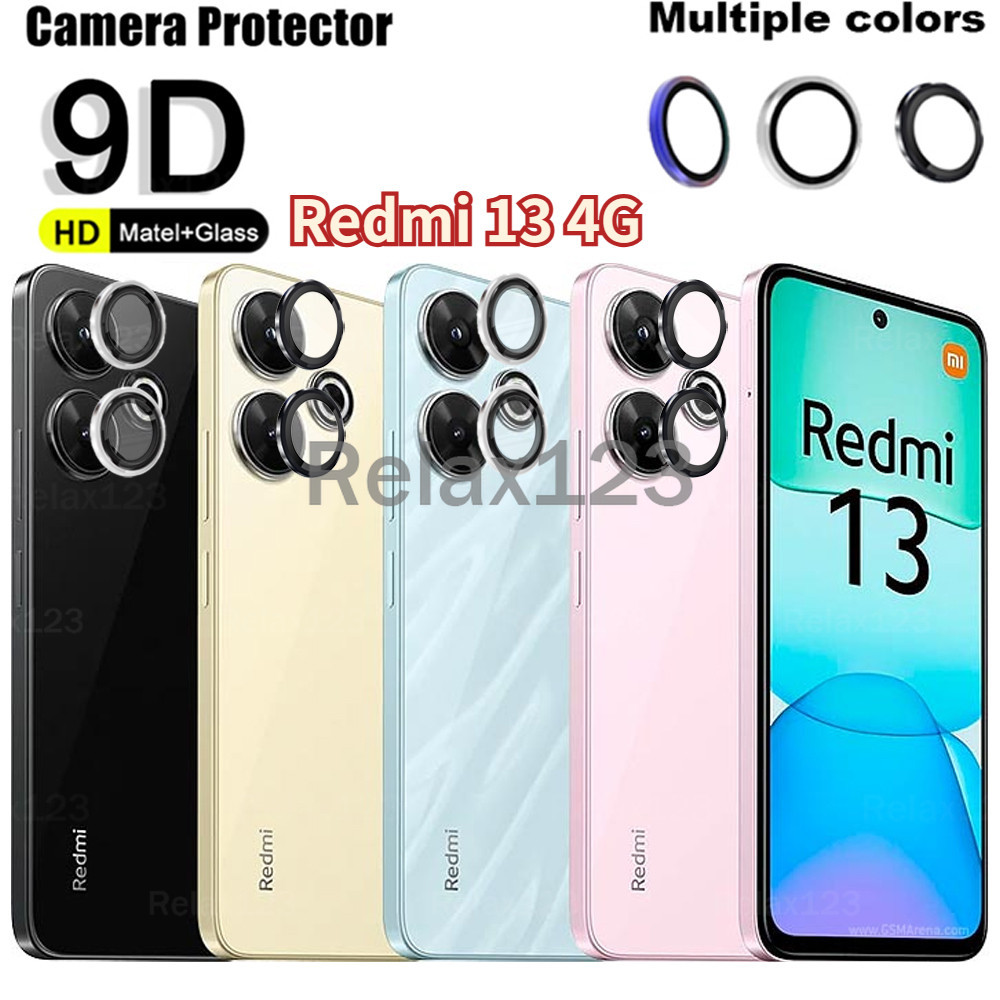 เลนส์โทรศัพท์สําหรับ Xiaomi Redmi 13 4G Redmi13 4G Xiaomi13 4G 2024 เลนส์กล้องด้านหลังป้องกันแหวนกระจกนิรภัยโลหะฝาครอบ