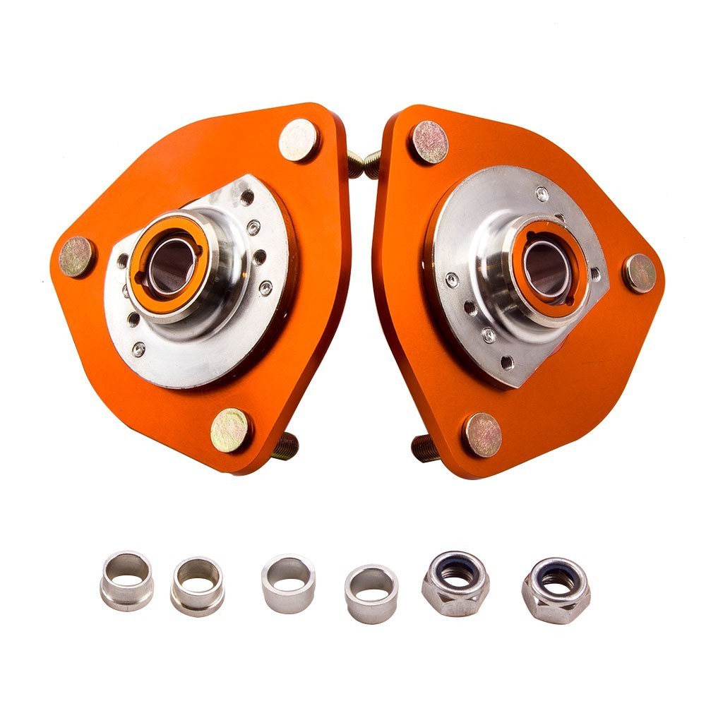 maXpeedingrods 2 ชิ้นด้านหน้า Coilover Camber Plate Top Mount สำหรับ Nissan S13 S14 180 200 240SX Silva Sileighty Golden