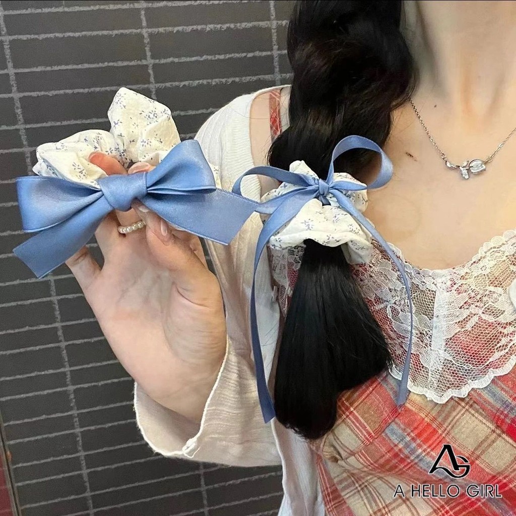 Jojo COCO สีฟ ้ าดอกไม ้ ขนาดใหญ ่ ลําไส ้ ผม Tie สําหรับผู ้ หญิงเกาหลี Gentle Ball อุปกรณ ์ เสริมผม
