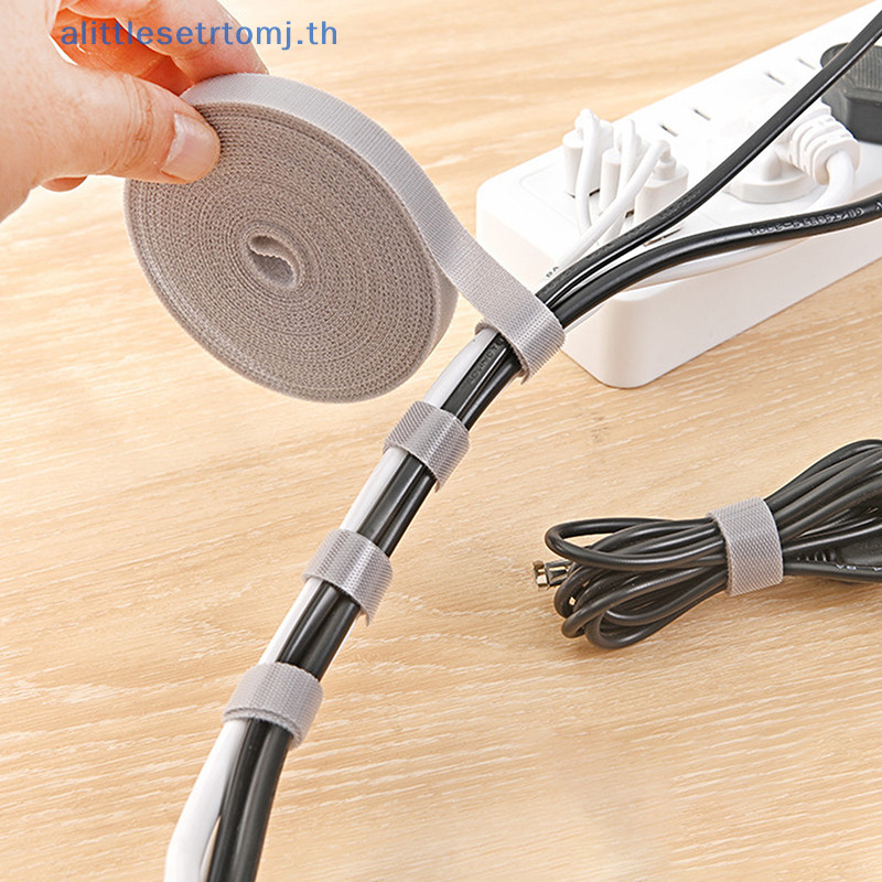 Alittlese 5m Reusable Cable Organizer โต๊ะ Wire Winder Cable Tie Organizer ข้อมูลสายป้องกันสายไฟเทป DIY อุปกรณ์เสริม TH
