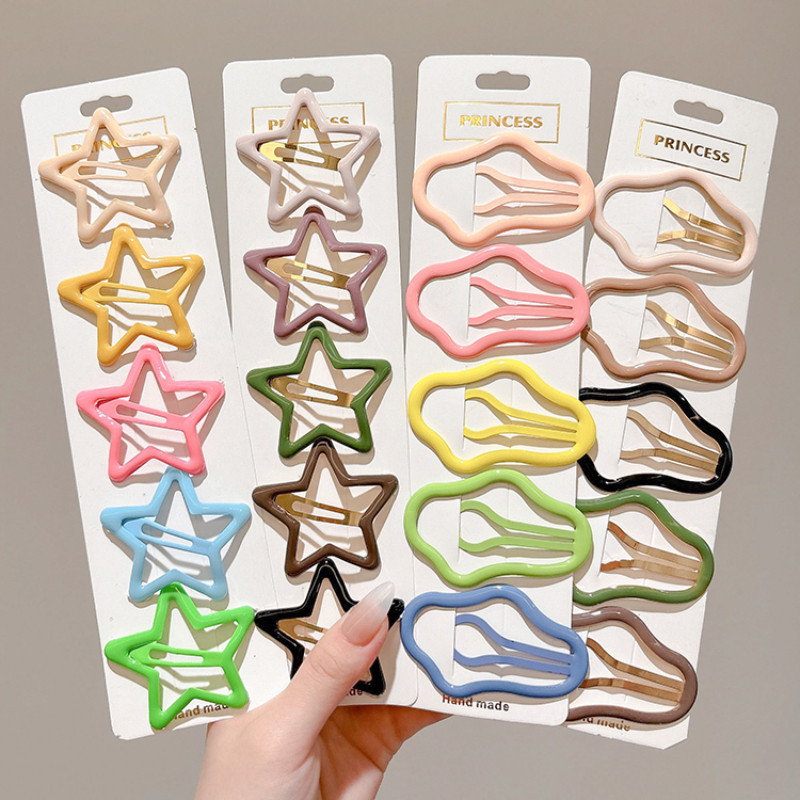 10pcs แฟชั ่ นเกาหลี Cloud Star คลิปผมผู ้ หญิง BB คลิปอุปกรณ ์ เสริมผมชุด