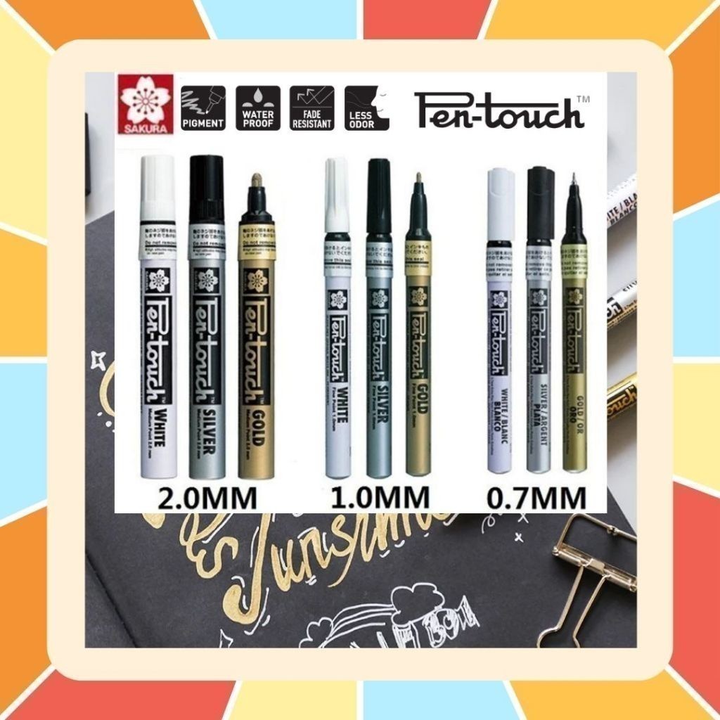 (ร้านนี้ ส่งไวกว่าเยอะ) ปากกาเพ้นท์ Sakura Pen Touch ปากกามาร์คเกอร์ ใช้ได้กับทุกพื้นผิว ปากกาเขียนการ์ด แก้ว เสื้อผ้า