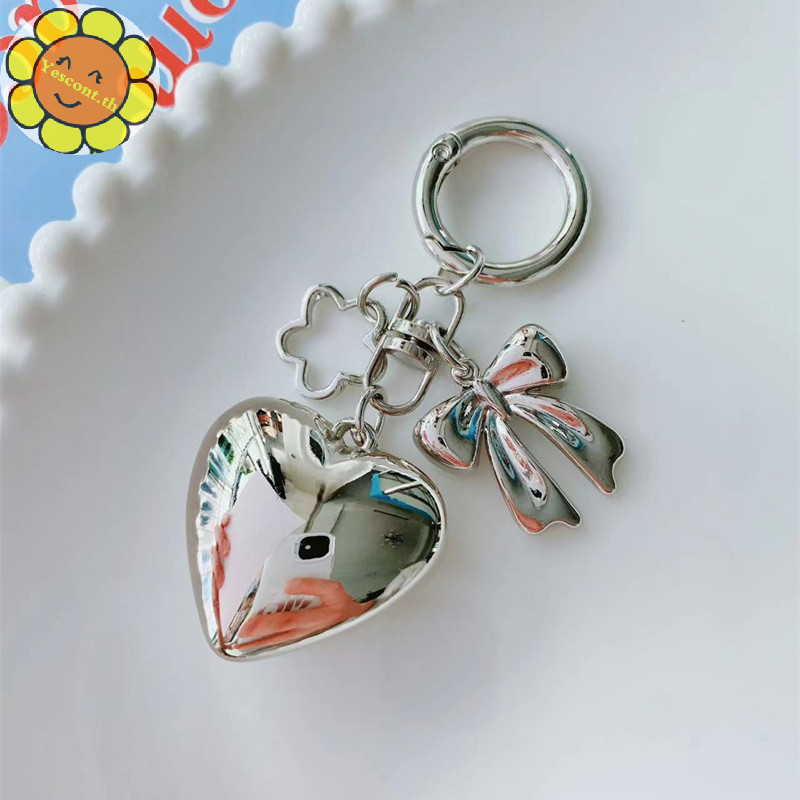 Yescont พวงกุญแจรูปหัวใจกระเป๋าเป้สะพายหลัง Bowknot Heart Keyring Charm กระเป๋าเป้สะพายหลังจี้ผู้หญิงผู้ชายกระเป๋าจี้พวงกุญแจ TH