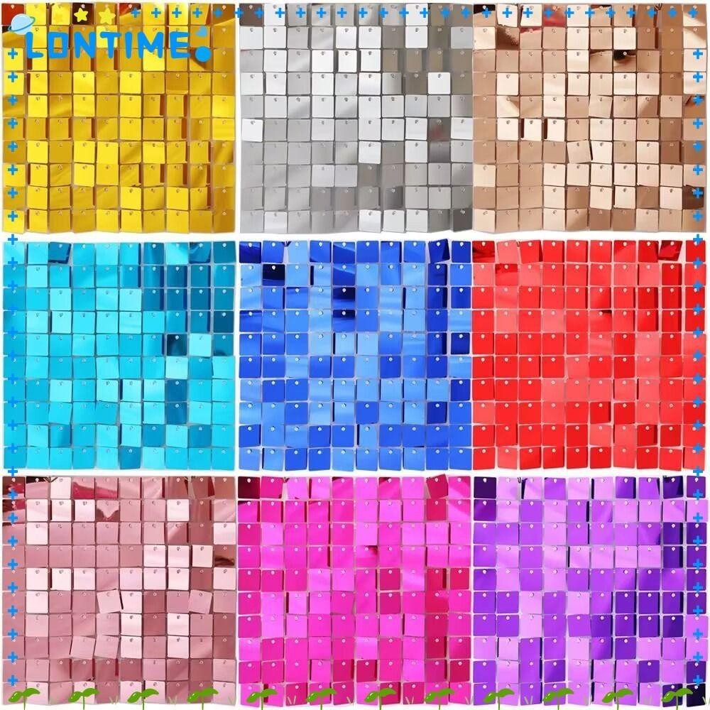 Lontime เลื ่ อมฉากหลัง , Glitter Square Baby Shower Sequin Panel Wall Decor, ทนทานวันเกิดตกแต ่ งงา