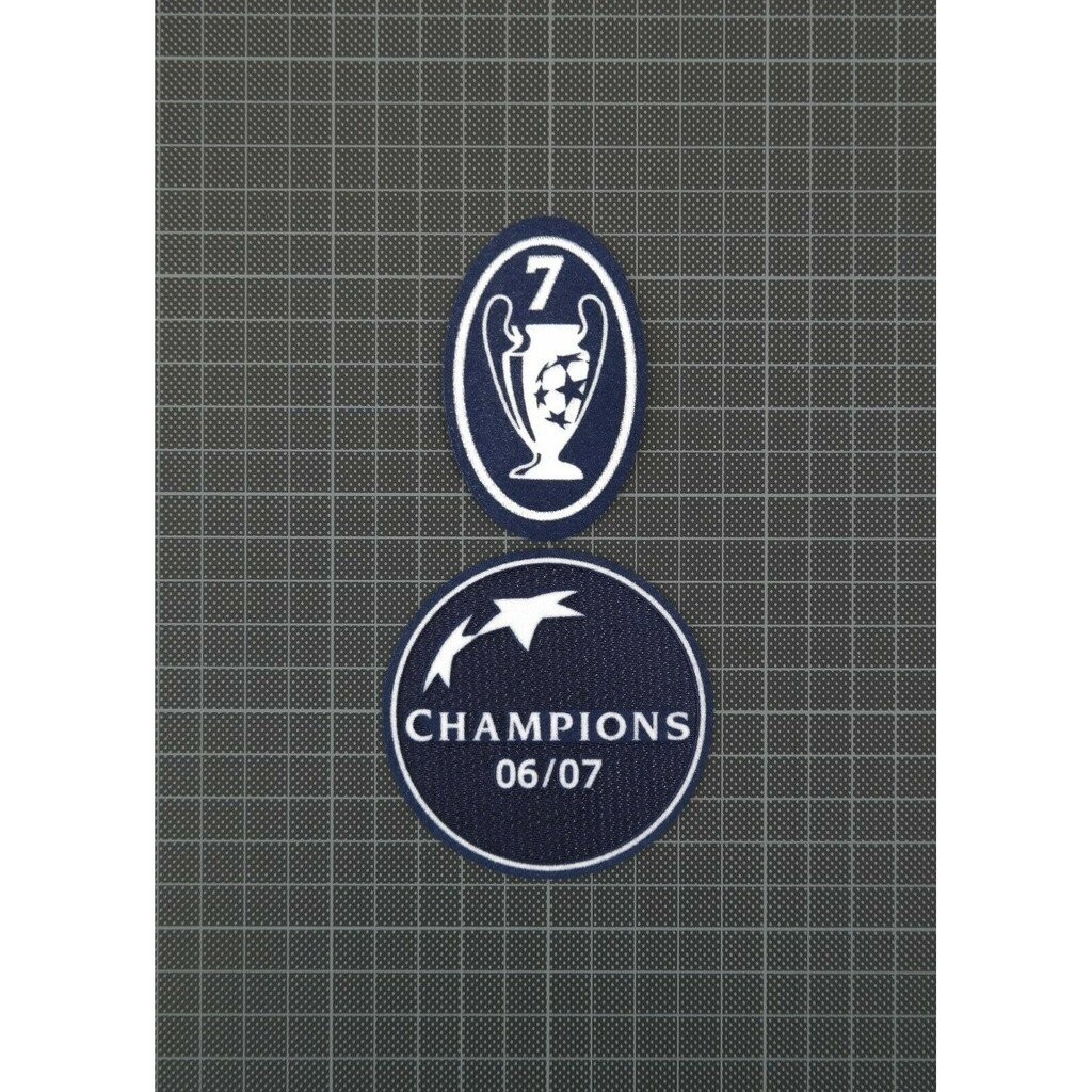 อาร์ม กำมะหยี่ Patch UEFA Champions League Winners 2006/2007 & 7 Times Sleeve Patches/Badges AC Mila