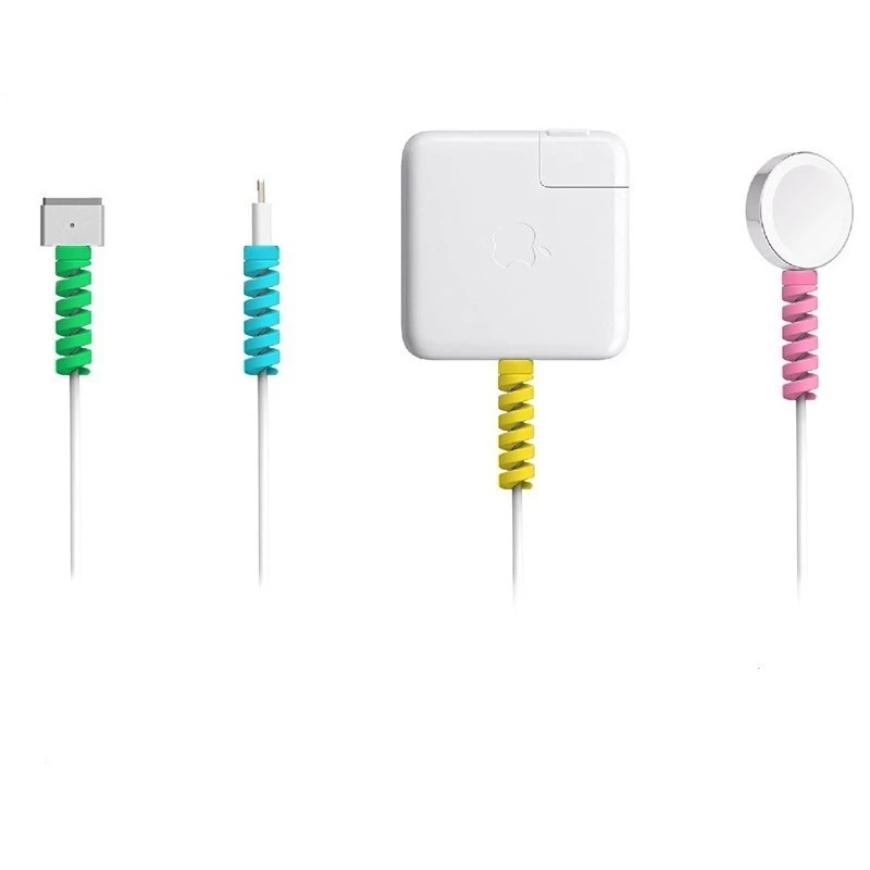 2 ชิ ้ นสายเกลียวสําหรับ Iphone Android Type C โทรศัพท ์ สายชาร ์ จ USB ฝาครอบ thumbnail 4