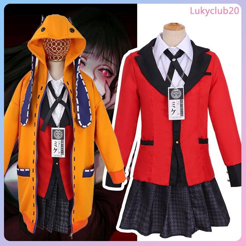 48H 【มาใหม่】เสื้อโค้ท มีฮู้ด ลาย Kakegurui Gambler Rune Runa Yomozuki สําหรับแต่งคอสเพลย์