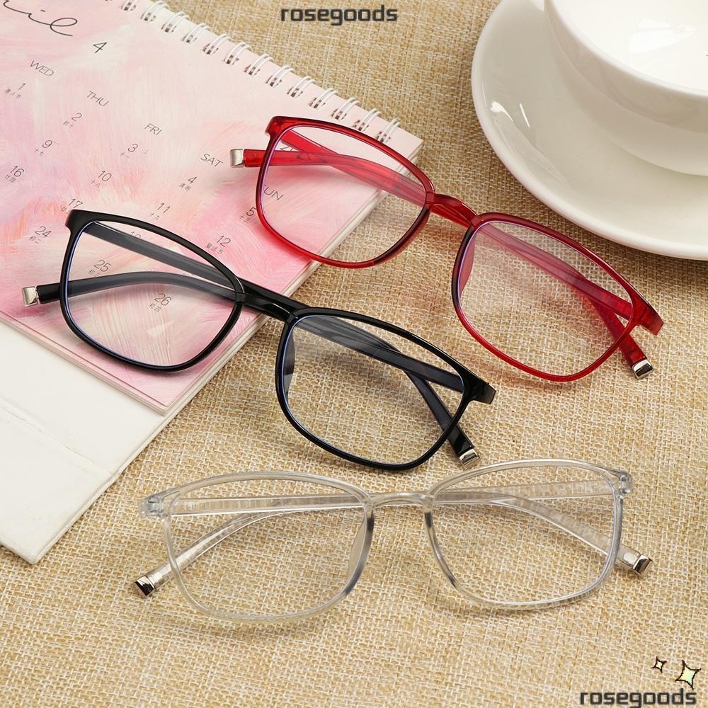 Rose แว่นตาอ่านหนังสือ สายตายาว กรอบเรซิ่น PC ความละเอียดสูง ป้องกันแสงสีฟ้า +1.0~+4.0