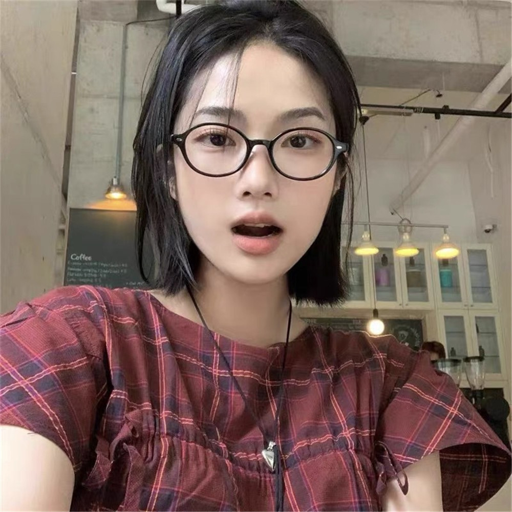 รูปไข่กรอบขนาดเล็กฮาราจูกุแว่นตาโดยไม่ต้องแต่งหน้าเว้ารูปร่างสายตาสั้นป้องกันแสงสีฟ้าแว่นตากรอบย้อนยุคเต่า