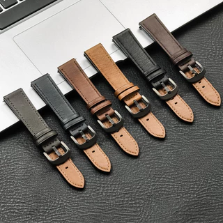 20 มม.22 มม.Quick Release สายหนังสําหรับ Samsung Galaxy Watch 6 5 4 40 มม.44 มม.เกียร์ Vintage สร้อยข้อมือสําหรับ Xiaomi Redmi นาฬิกา 3 Lite/Active