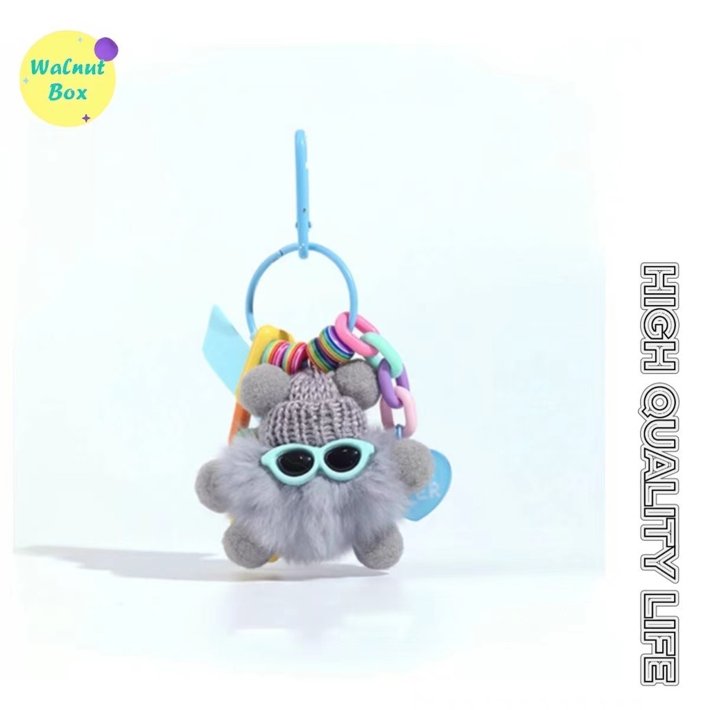 ตุ๊กตา Little Briquettes Monster พวงกุญแจรถกระเป๋าเครื่องประดับจี้คู่ ins ของขวัญการ์ตูนน่ารัก