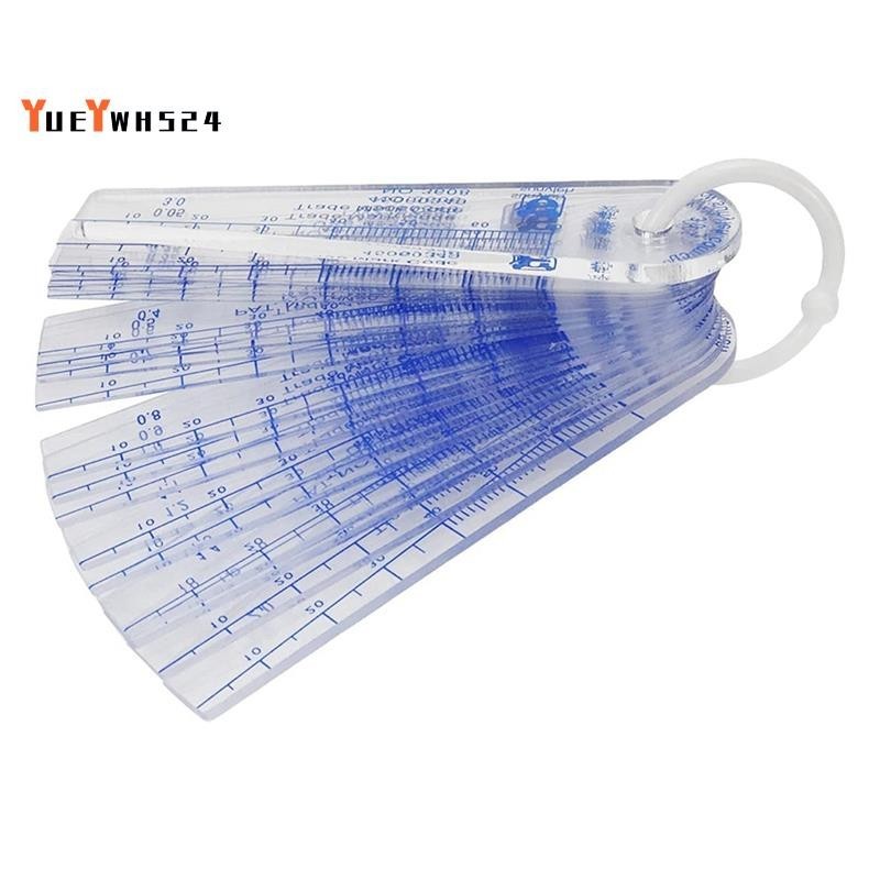 yueywh524Plastic Feeler Gauge 0.05 มม.ถึง 3 มม.เมตริก -เครื่องมือวัด 21 ใบ