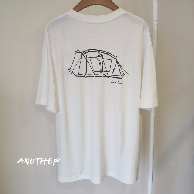 Snow Peak มีเต็นท์พิมพ์บนเสื้อยืดแขนสั้นด้านหลังชายเสื้อคุณภาพพรีเมี่ยม