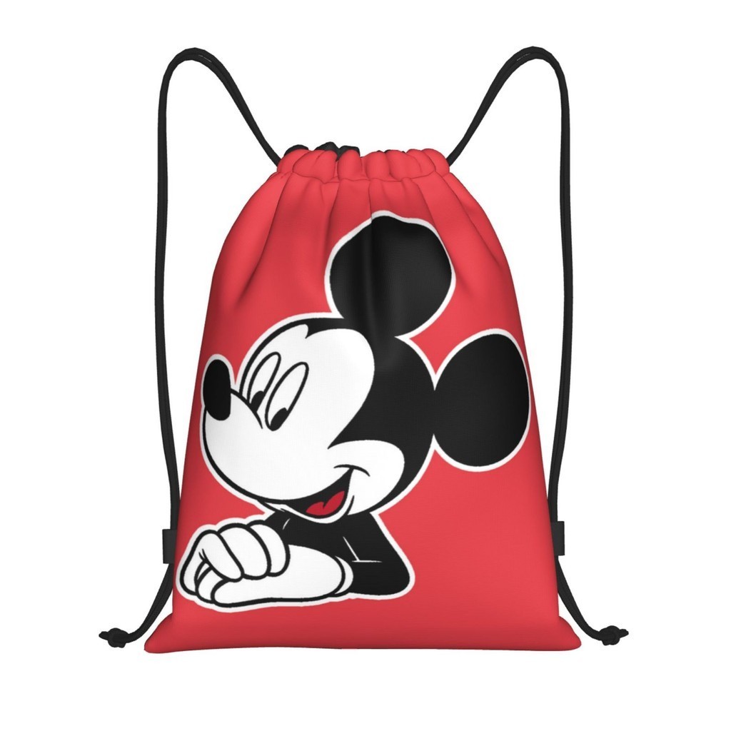 [ในสต็อก] Mickey Minnie Gym Sack Bag Sport Drawstring Backpack Bag for Gym Shopping Sport Yoga Outdo