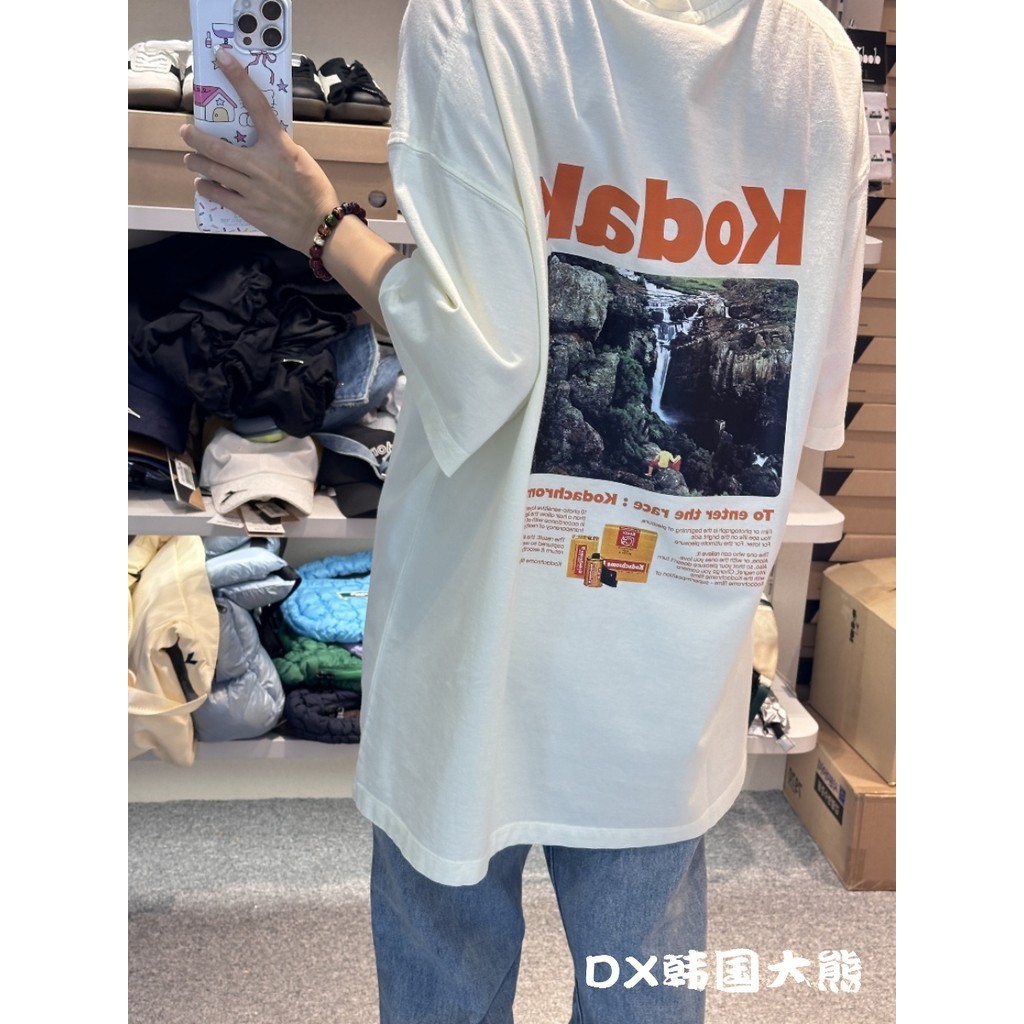 Kodak KODAK 24SS Street Casual Landscape เสื้อยืดแขนสั้นพิมพ์ลาย Unisex