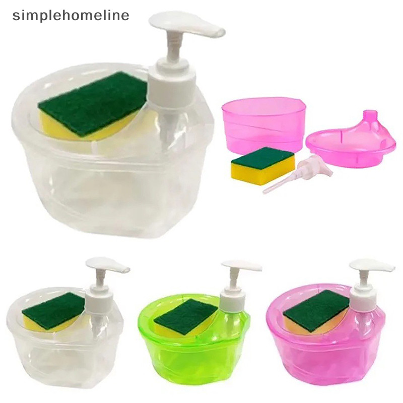 [simplehomeline] เครื่องจ่ายสบู่และที่วางขัดพื้น al ภาชนะล้างจาน 1000ml คู่มืออ่างล้างจานจานล้างตู้ทําสบู่สต็อกใหม่