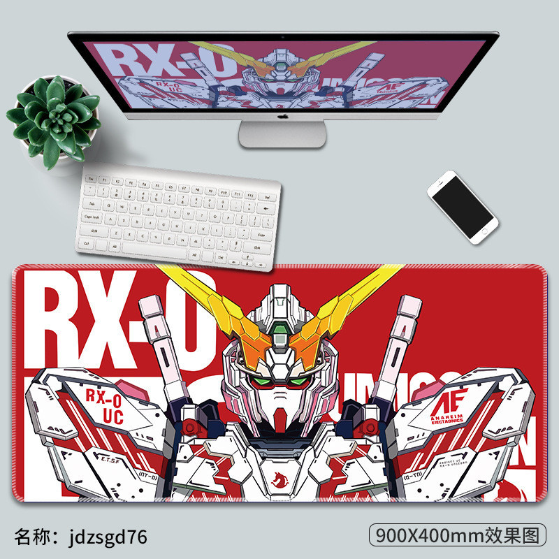 แผ่นรองเมาส์กันดั้มแผ่นรองโต๊ะเกมคอมพิวเตอร์อะนิเมะขนาดใหญ่พิเศษขอบล็อคกันลื่น - รูปที่ 4