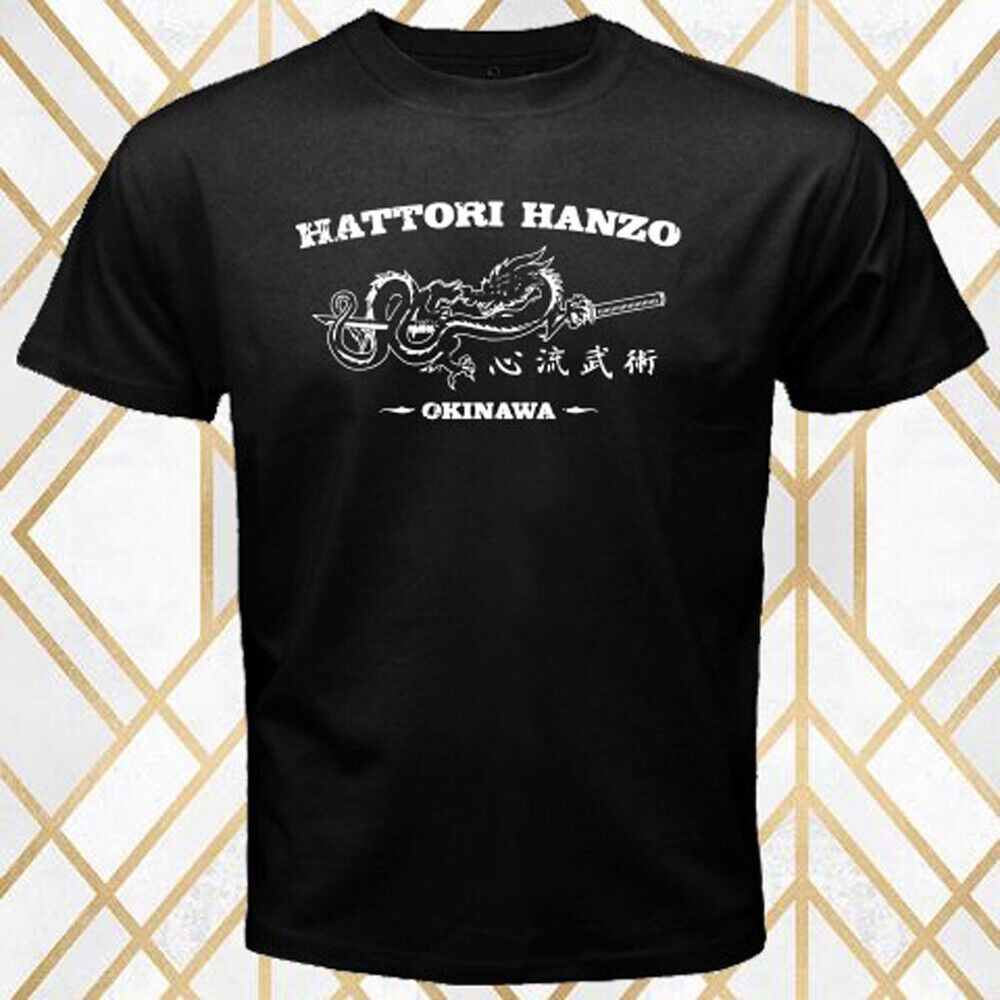 Hattori Hanzo Okinawa Sword Katana Movie Logo เสื้อยืดสีดําผู้ชาย