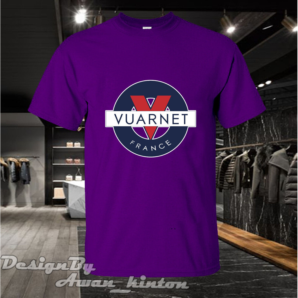 Mens Tshirt สีม่วงสี Vuarnet โลโก้เสื้อ