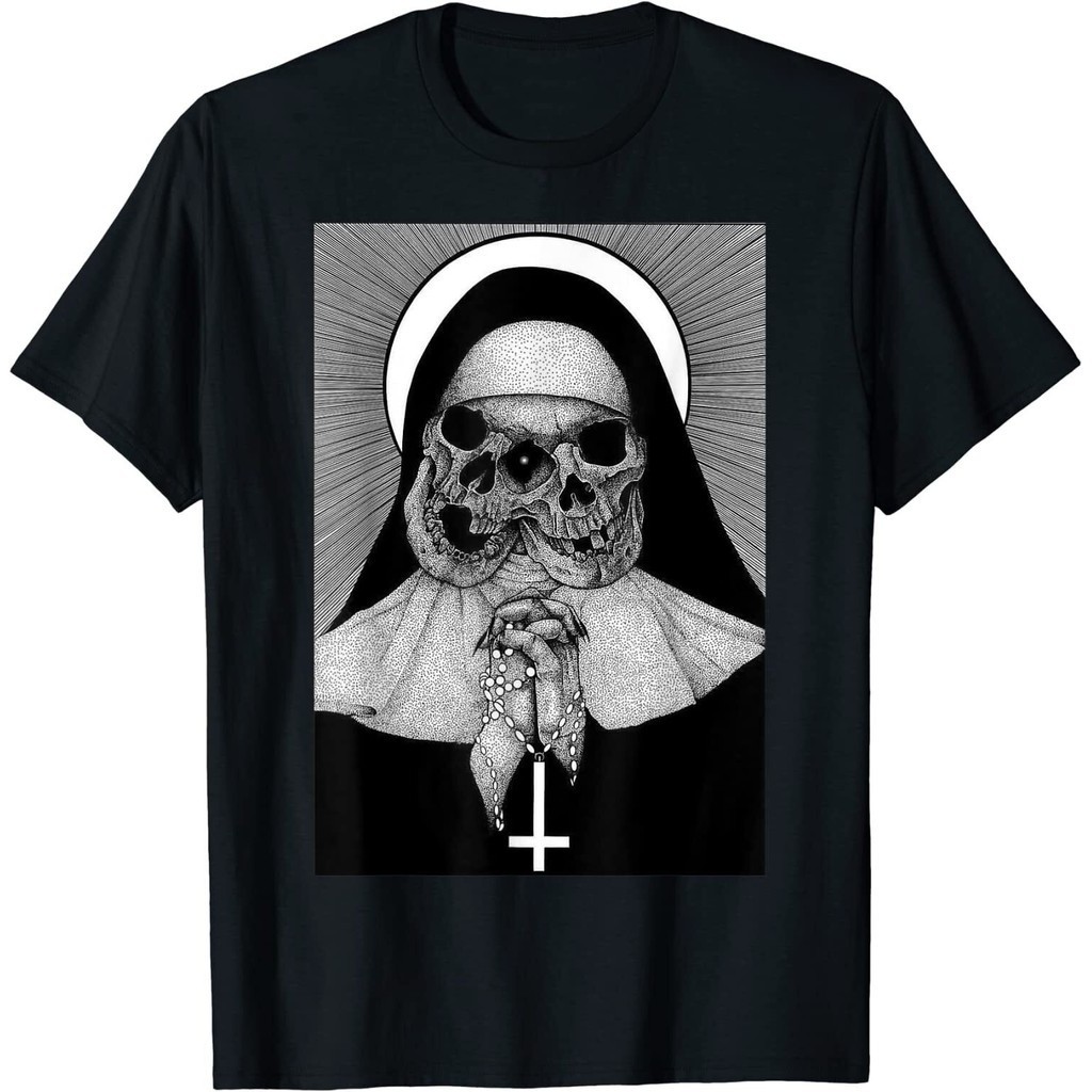 ใหม่ Ocult Gothic Dark Satanics Unholy Witchcraft Emo Goth เสื้อยืด