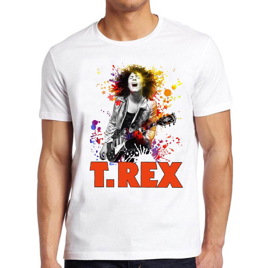 เสื้อยืดแฟชั่นผู้ชายฤดูร้อน Tee T.Rex Rock Band เสื้อยืด Marc Bolan