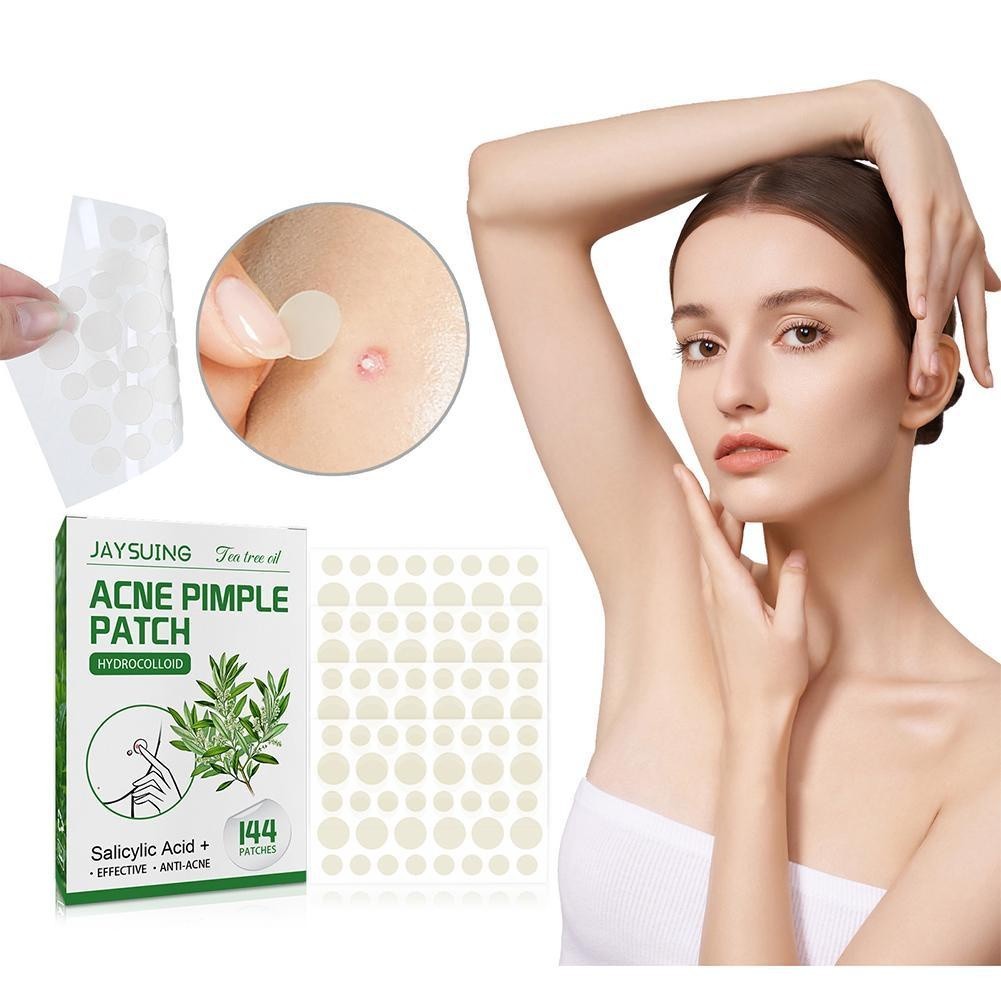 พร้อมสต็อก 144 ชิ้น Tea Tree Oil แผ่นแปะสิวที่มองไม่เห็นสิว Moisturizing Purifying ปิด X2N9