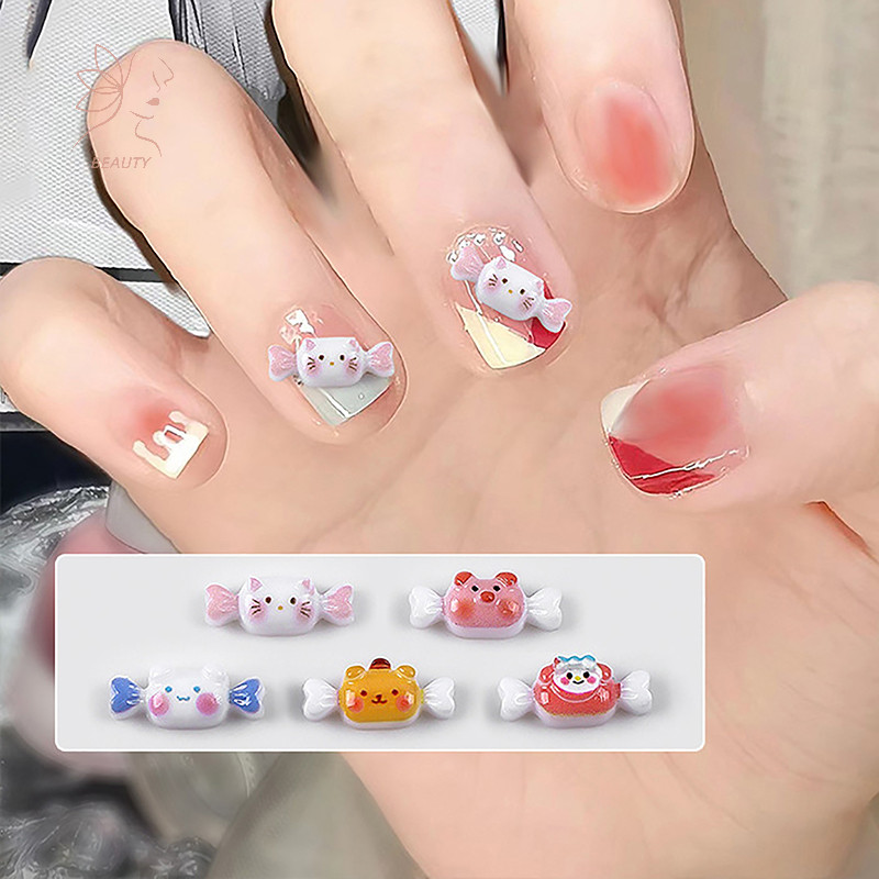 [maybeauty] 10 ชิ้นน่ารัก Mini Candy ตุ๊กตาเรซิ่นหัตถกรรม Flatback เครื่องประดับเครื่องประดับทํา Hairwear อุปกรณ์แต่งเล็บ {TH}