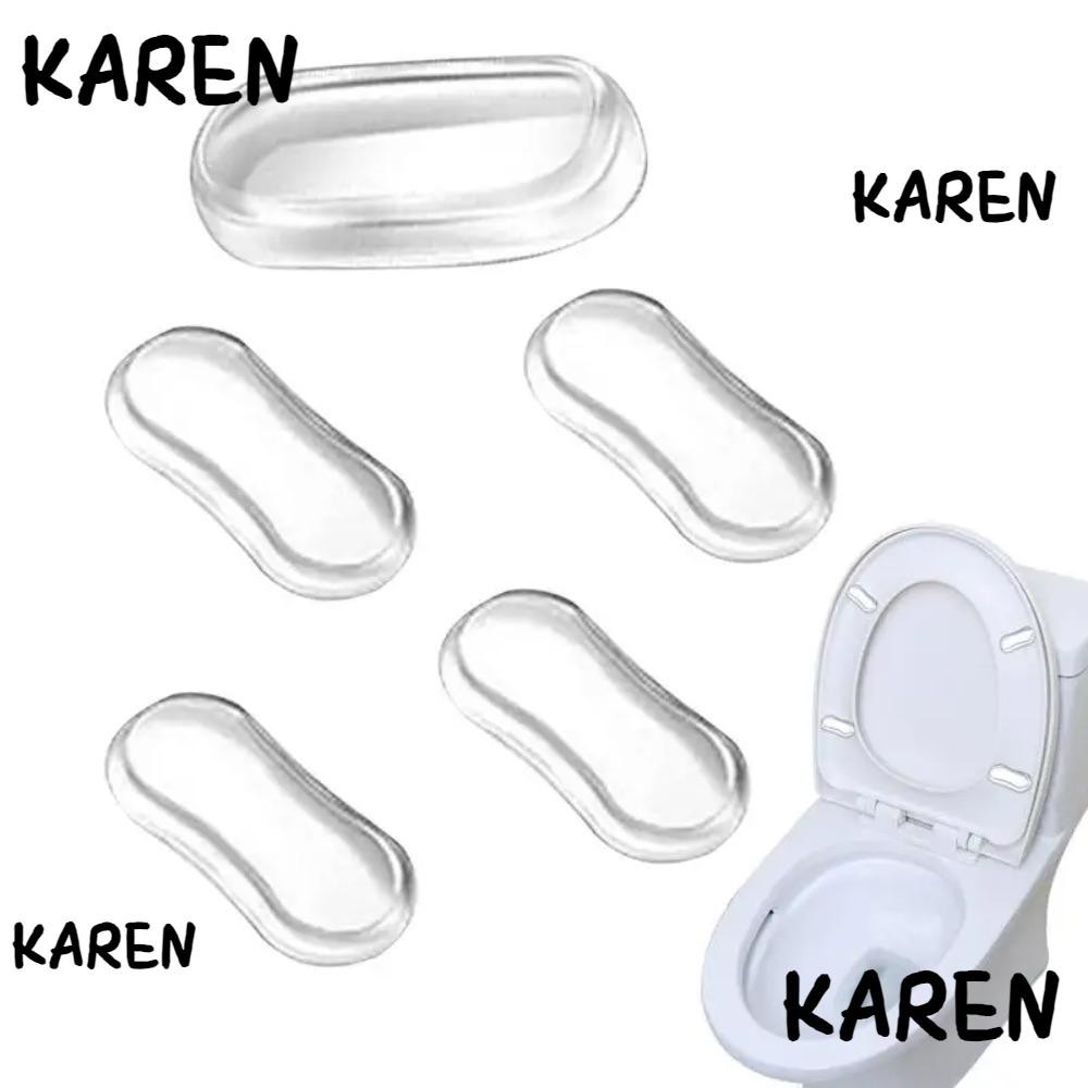 Karen แผ่นรองบัฟเฟอร์ที่นั่งชักโครก 5 ชิ้น, แผ่นยางฝาชักโครกทดแทนซิลิโคน, กาวแข็งแรงกันกระแทกอุปกรณ์