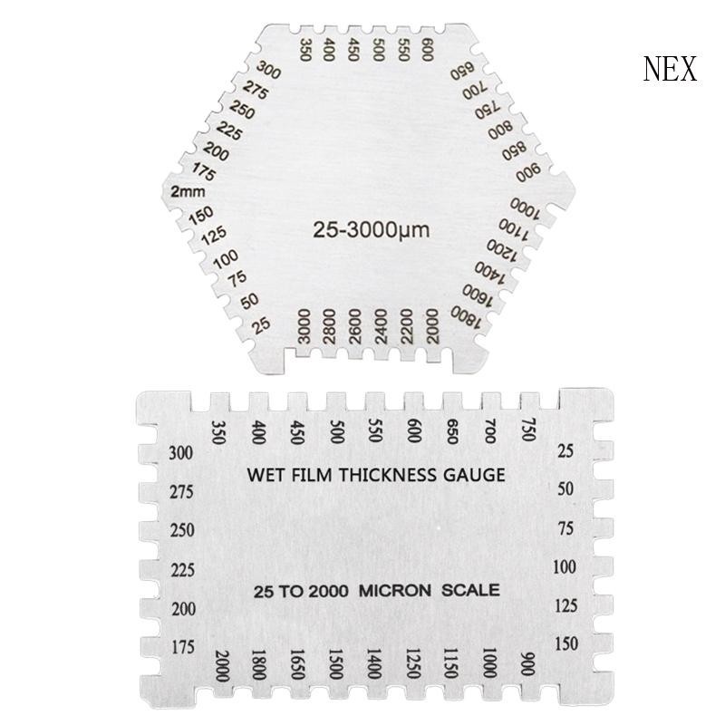 Nex ความหนา Gauge Hexagon Precision Wet Film Comb สําหรับวัดสถาปัตยกรรม