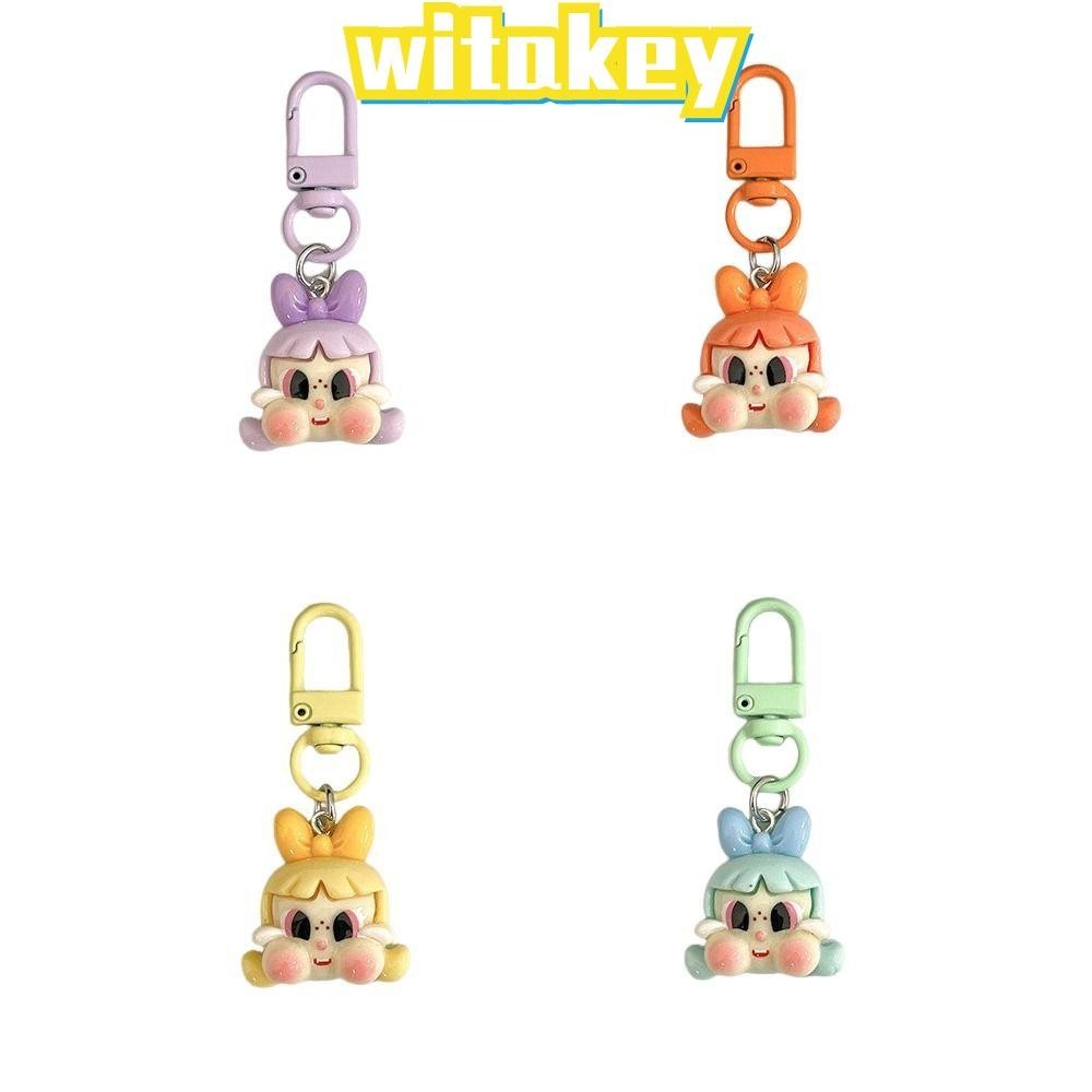 พวงกุญแจ ความปรารถนา,แหวนกุญแจหน้าฟองเรซิ่น,การ์ตูนน่ารักสร้างสรรค์สาวตัวเล็กทนทานที่มีประโยชน์กระเป๋าเสน่ห์จี้อุปกรณ์ของขว