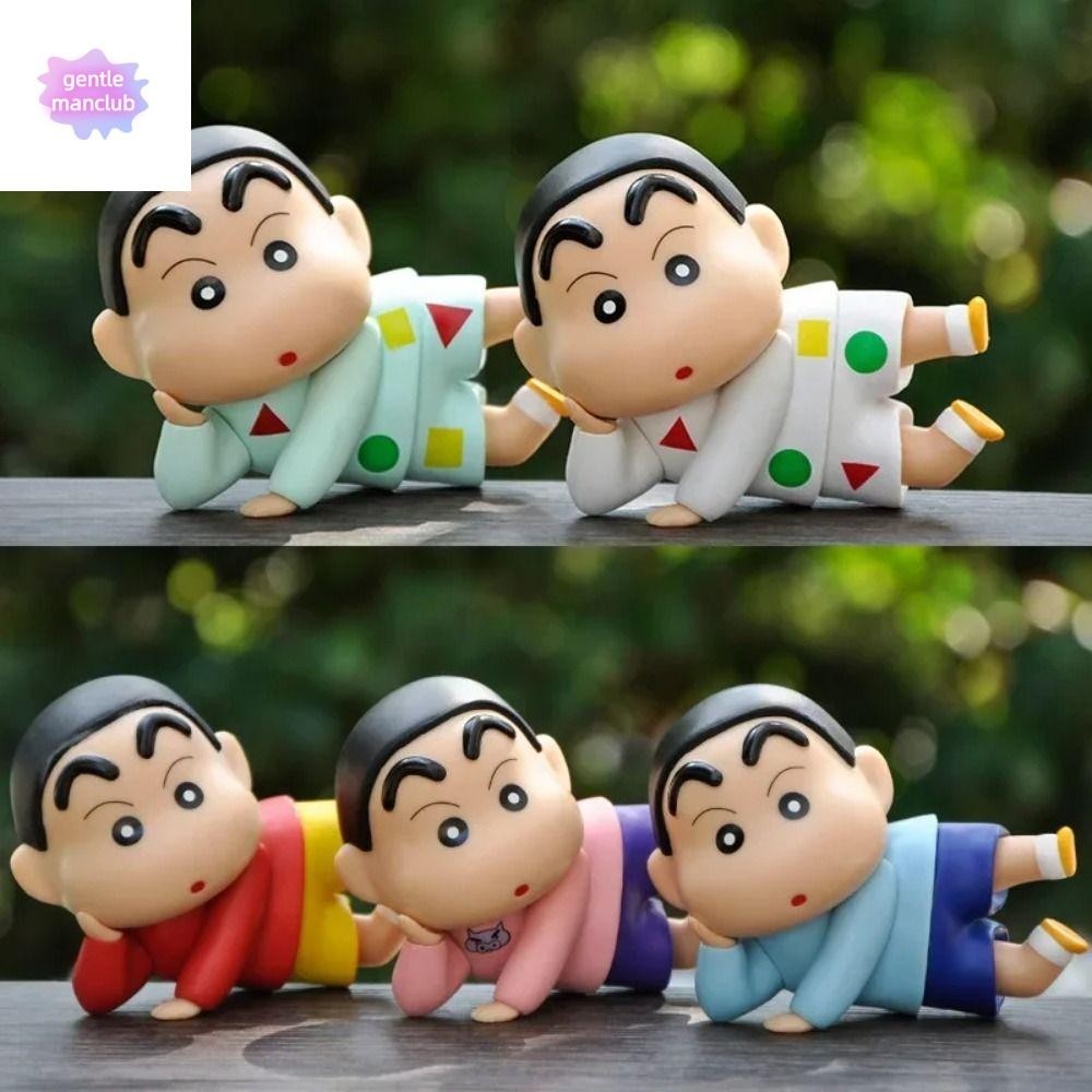 Gentlemanclub โมเดลชินจัง เครยอนชินจังอะนิเมะรูป,เดสก์ท็อปตกแต่งเค้กตกแต่ง Shin-Chan Action Figure, ประณีตการ์ตูนอะนิเมะคอสเพลย์เครื่องประดับ Crayon รูปของเล่นของขวัญวันเกิด