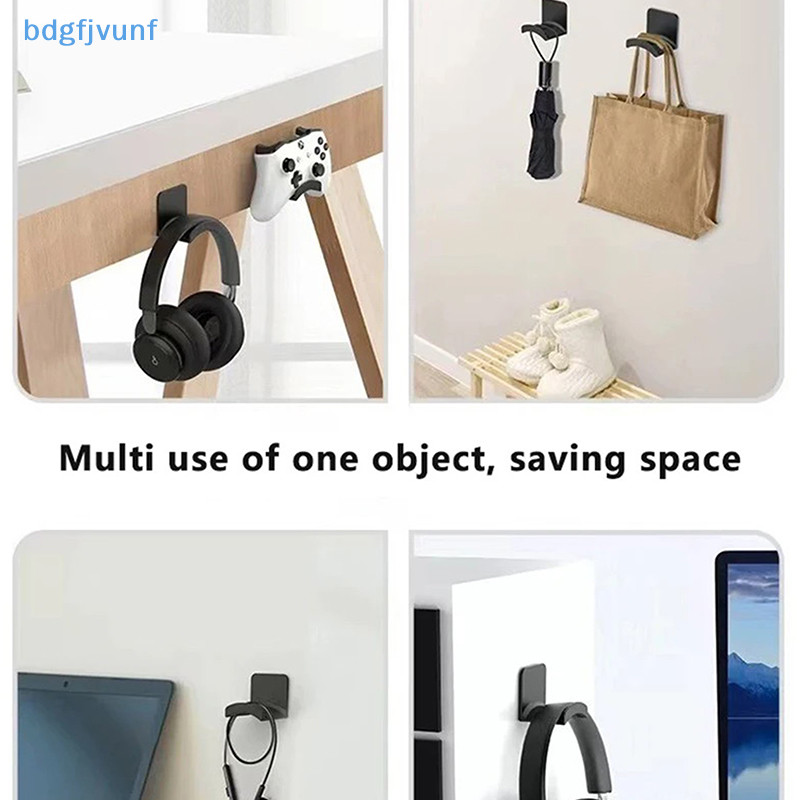Bdgf Universal ติดผนังขาตั้งหูฟัง Gaming Controller Holder ชุดหูฟังชั้นวางจอแสดงผลภายใต้โต๊ะตะขอแขวนสําหรับหูฟัง TH