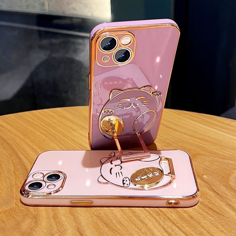 เคสโทรศัพท์ OPPO A60 A38 A18 A58 A78 5G A98 5G A17 A17K A16K A16 A15S A15 เคสโทรศัพท์ Gong Xi Fa Cai เคสโทรศัพท์ พร้อมที่วางแมวนําโชค - รูปที่ 2