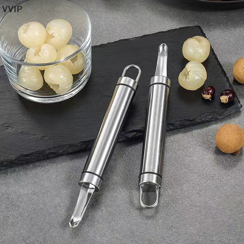 Vvth 1 PC Core Remover ยาว Pear Litchi Core Remover ผลไม้ Corer สําหรับบ้านร้านอาหาร Home Kitchen Gadgets (สแตนเลส) VVTH
