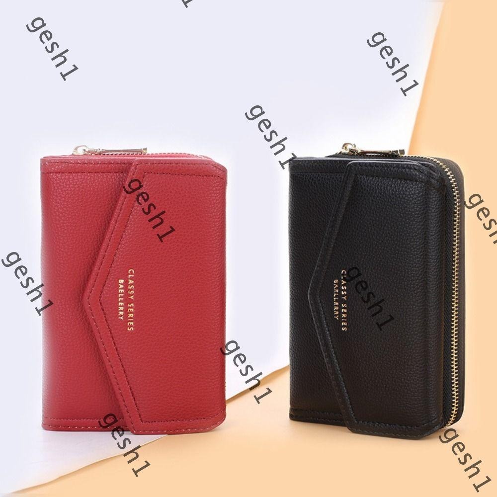 Gesh1 Wallet, Zipple Large Capacity Coin Purse, PU Leather Money Bag Women
