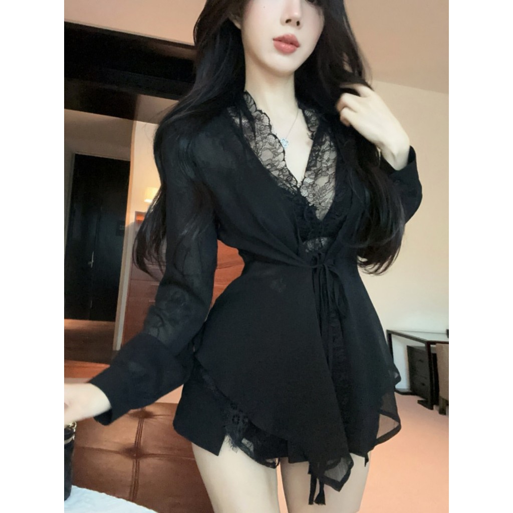 แฟชั่นตัวอักษรลูกไม้เย็บลูกไม้ขึ้นแขนยาว