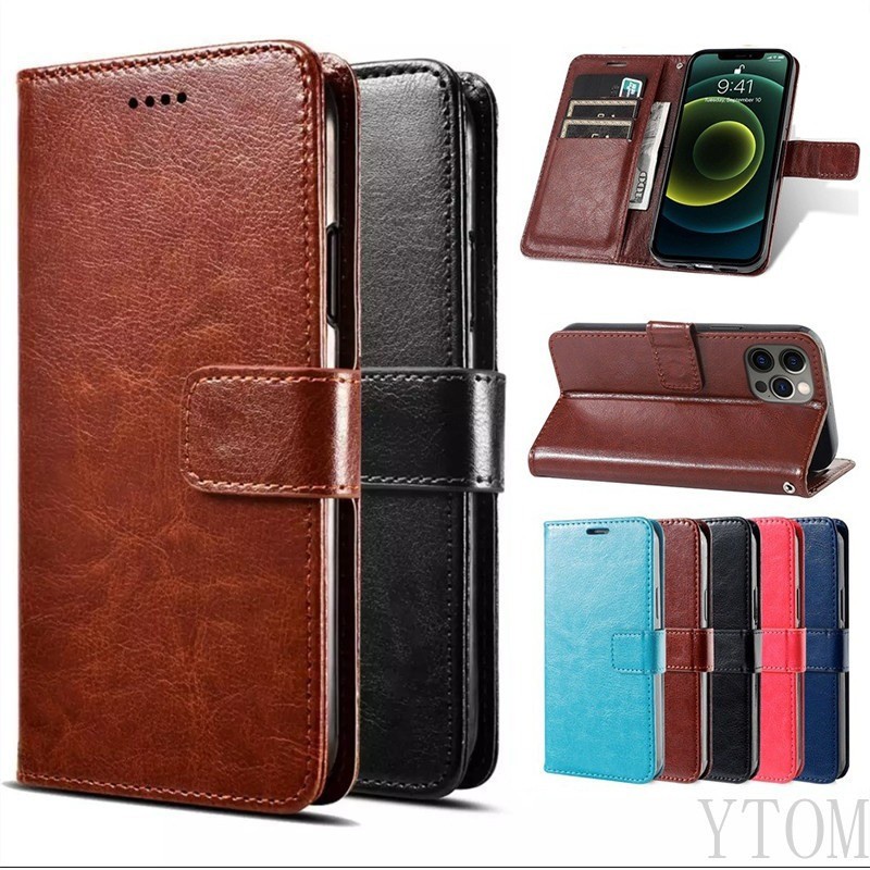สําหรับ OPPO A16 A16K A16E CPH2269 CPH2349 CPH2421 ฝาครอบหนัง PU กระเป๋าสตางค์ TPU เคสโทรศัพท์ปลอก