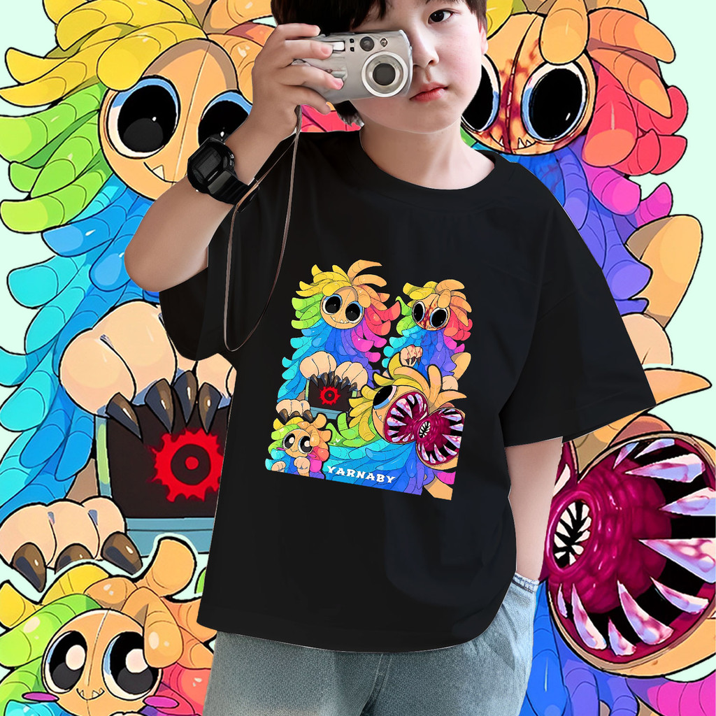 8 สี Poppy Playtime Chapter 4 เสื้อยืดแขนสั้นเด็กผู้ชาย เด็กผู้หญิง Yarnaby เสื้อเด็ก 100cm-150cm