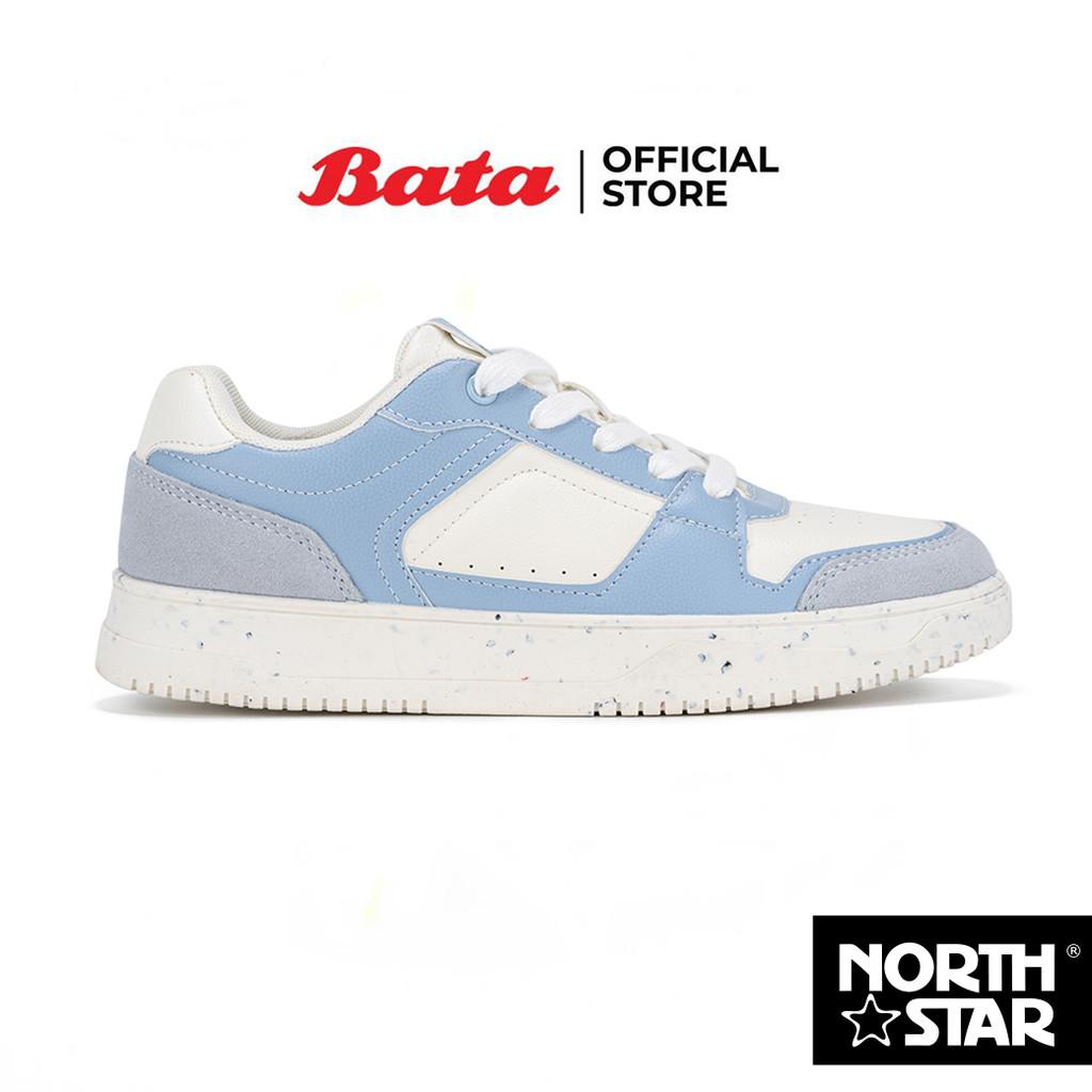 Bata บาจา by North Star รองเท้าผ้าใบสนีคเกอร์แฟชั่น แบบผูกเชือก ดีไซน์เท่ห์ สำหรับผู้หญิง สีฟ้า  5209116 สีขาว 5201116