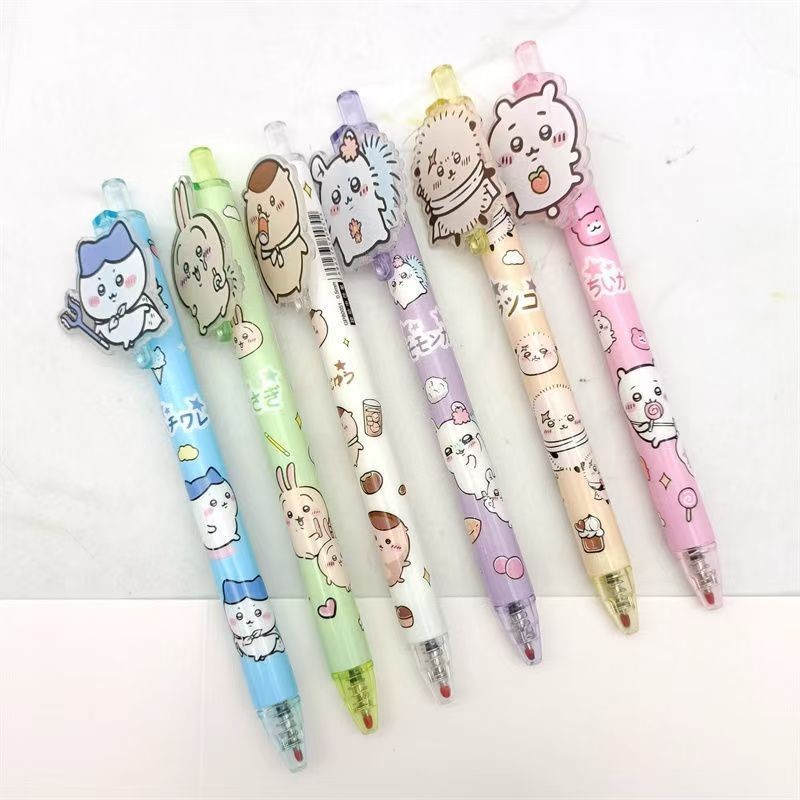 6 ชิ้น/เซ็ตอะนิเมะ Chikawa 0.5 มม.การ์ตูนเจลปากกา Hachiware Usagi Kurimanjuu Momonga กดปากกา Neutral ปากกาปากกาลายเซ็นโรงเรียนอุปกรณ์การเขียนของขวัญ