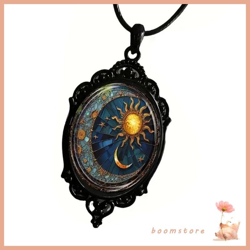 Boomสร้อยคอหรูหราที่ละเอียดอ่อนดวงอาทิตย์และดวงจันทร์จี้สร้อยคอออกเดทเครื่องประดับสําหรับสาว
