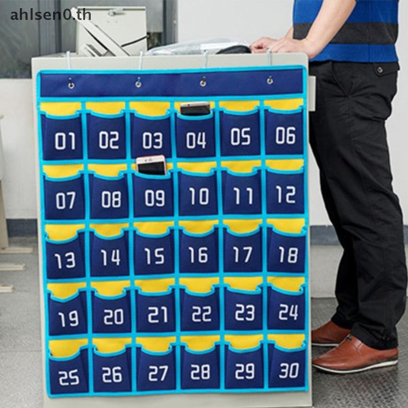 Ahlsen0 Numbered Pocket Chart Over Door Organizer Homeschool Supplies ห้องเรียนตกแต่งกระเป๋าเก็บสําหรับโทรศัพท์มือถือเครื่องคิดเลข th