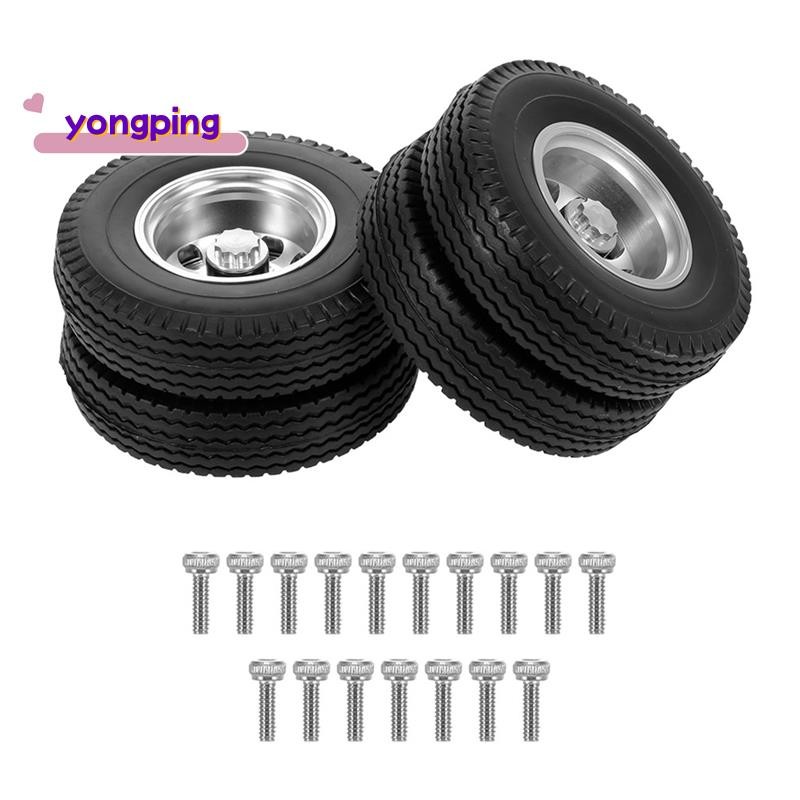 ยางต่ํา Loader ล้อยาง Tyre พร้อม CNC อลูมิเนียมขอบสําหรับ 1/14 RC รถแทรกเตอร์ Trailer รถบรรทุก