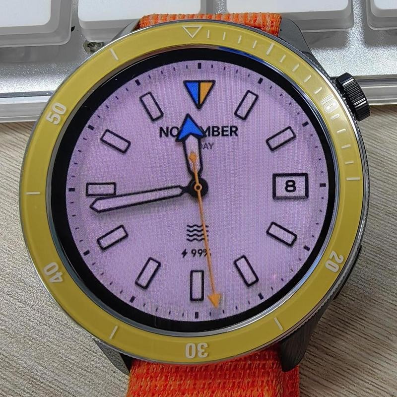 เหมาะสําหรับต้นฉบับ Xiaomi watchS3/S4 เปลี่ยนฝาสแตนเลสสีดํา Rainbow Blue Dual Time Zone สีเหลืองที่สวยงาม