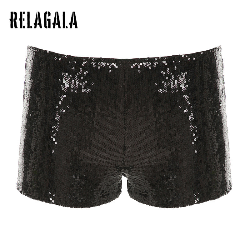 RELAGALA Womens 2025 เซ็กซี่กลิตเตอร์เอวต่ําแฟชั่นใหม่กางเกงขาสั้นสตรีท