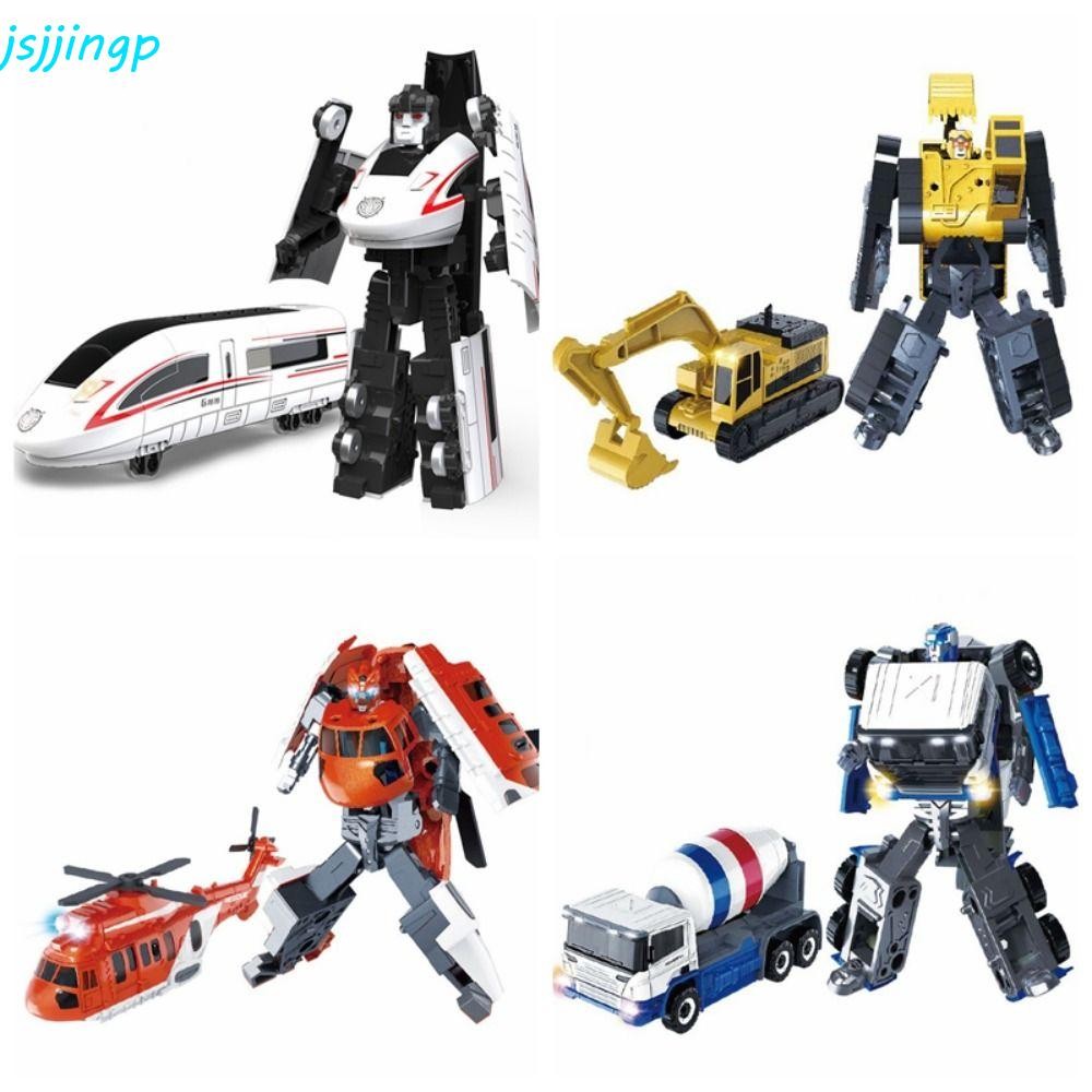 Jsjjingpของเล่นหุ่นยนต์แปลงร่าง,รถไฟรถขุดเปลี่ยนรูปหุ่นยนต์รถไฟ,ของเล่นรุ่นแปลกใหม่เคลื่อนย้ายได้รถปราบดินรถวิศวกรรมหุ่นยนต์ของเล่นเด็ก