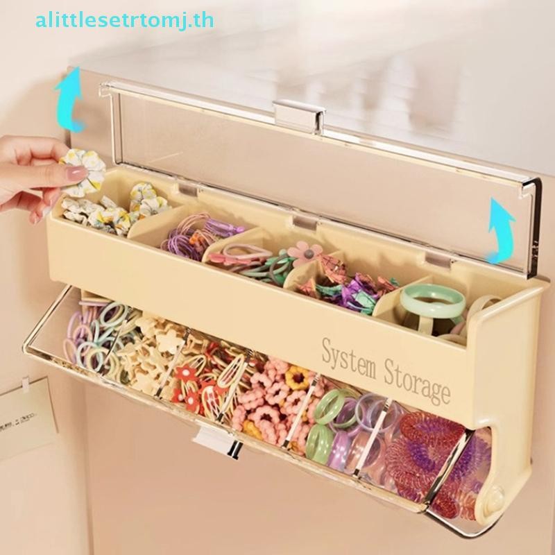 Alittlese ติดผนังอุปกรณ์ผมเด็กกล่องเก็บหัวเชือกกิ๊บยางรัดเครื่องประดับหัวแต่งตัวน่ารักสาวกล่องเครื่องประดับ ไทย