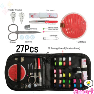 SMART【มีสินค้าในสต๊อก】 เซตเย็บผ้า DIY อุปกรณ์เย็บผ้าแบบพกพา Threader กรรไกร Pins อเนกประสงค์ Sewing Tool